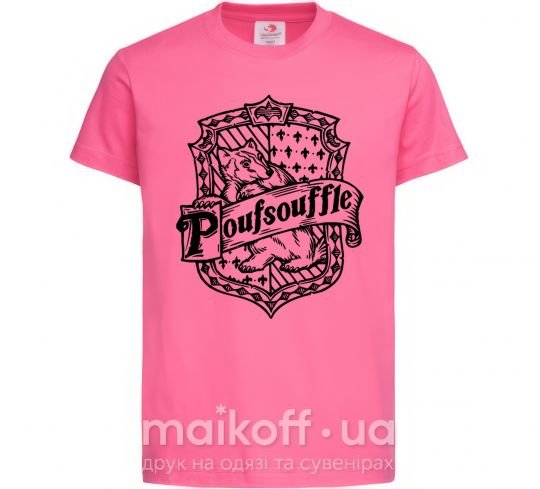 Детская футболка Poufsouffle logo Ярко-розовый фото
