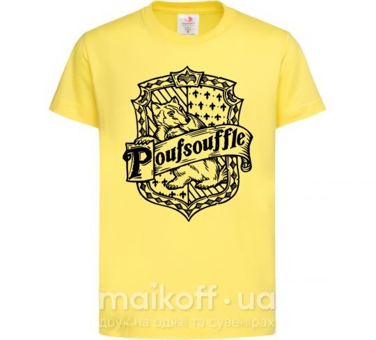 Детская футболка Poufsouffle logo Лимонный фото