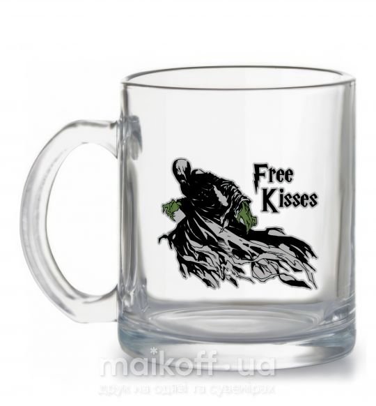 Чашка скляна Free Kisses dementor Прозорий фото