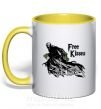 Чашка с цветной ручкой Free Kisses dementor Солнечно желтый фото