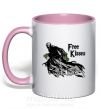 Чашка з кольоровою ручкою Free Kisses dementor Ніжно рожевий фото