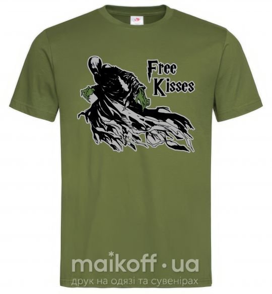 Чоловіча футболка Free Kisses dementor Оливковий фото