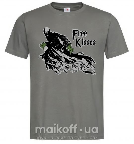 Чоловіча футболка Free Kisses dementor Графіт фото