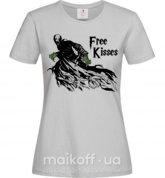 Жіноча футболка Free Kisses dementor Сірий фото