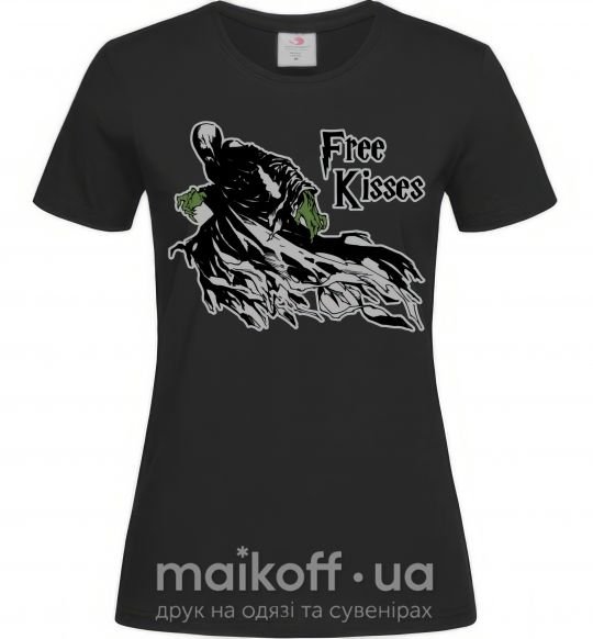 Женская футболка Free Kisses dementor Черный фото