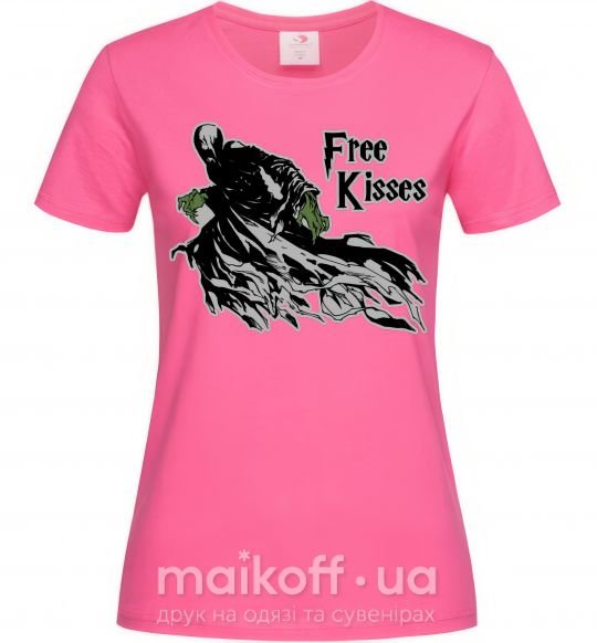 Жіноча футболка Free Kisses dementor Яскраво-рожевий фото