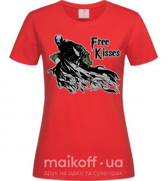 Женская футболка Free Kisses dementor Красный фото