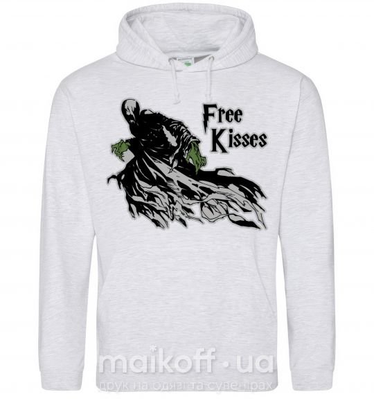 Чоловіча толстовка (худі) Free Kisses dementor Сірий меланж фото