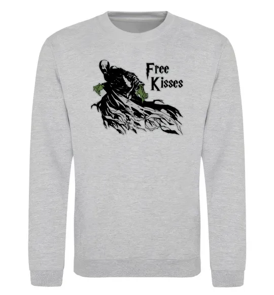 Свитшот Free Kisses dementor Серый меланж фото