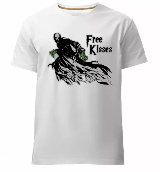 Чоловіча преміум футболка Free Kisses dementor Білий фото