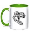 Чашка с цветной ручкой Dino skull Лаймовый фото