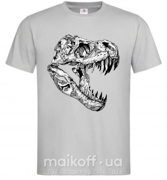 Мужская футболка Dino skull Серый фото