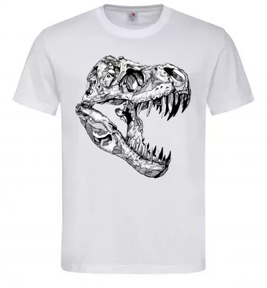 Мужская футболка Dino skull Белый фото
