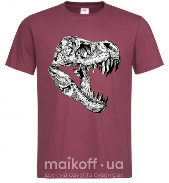 Чоловіча футболка Dino skull Бордовий фото
