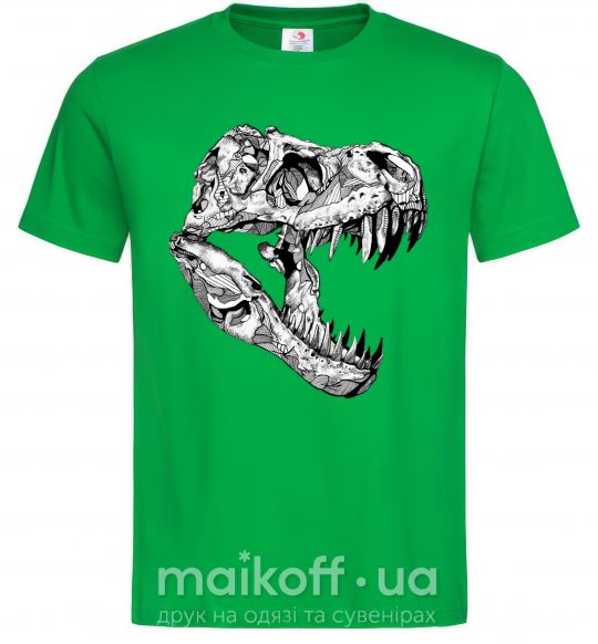 Мужская футболка Dino skull Зеленый фото