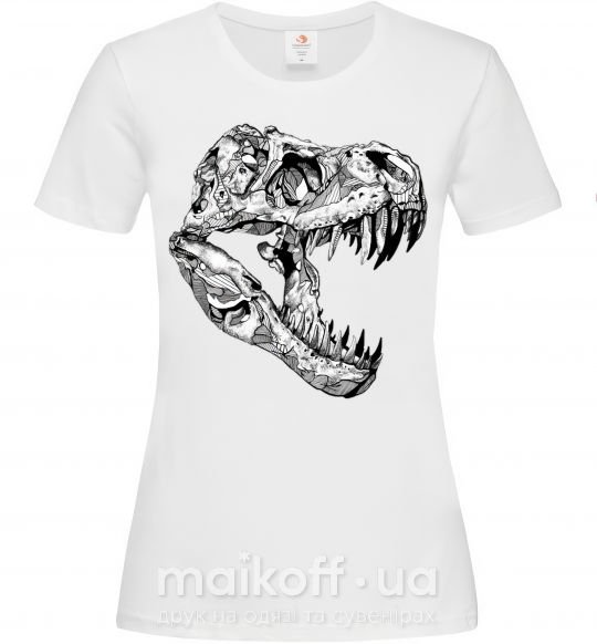 Женская футболка Dino skull Белый фото