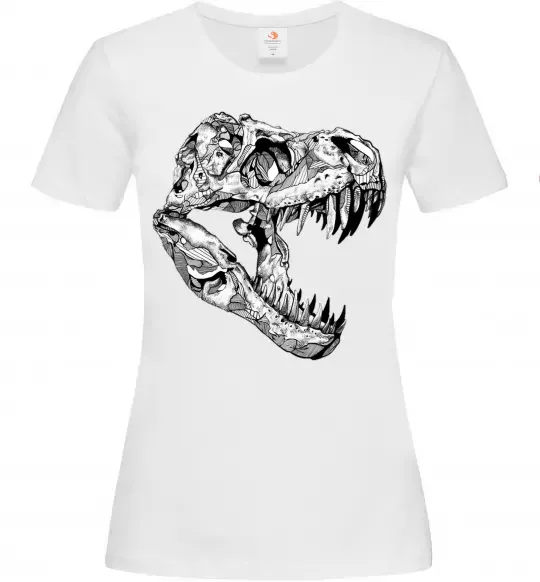 Женская футболка Dino skull Белый фото