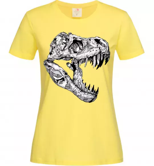 Женская футболка Dino skull Лимонный фото