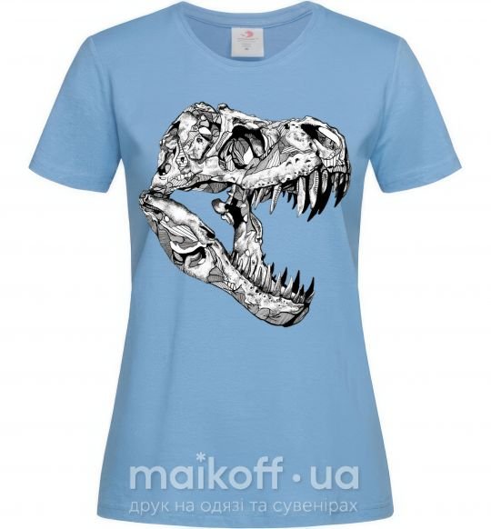 Жіноча футболка Dino skull Блакитний фото