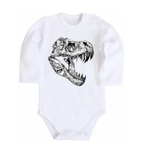 Дитячий бодік Dino skull Білий фото