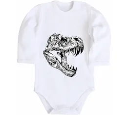 Дитячий бодік Dino round Білий фото