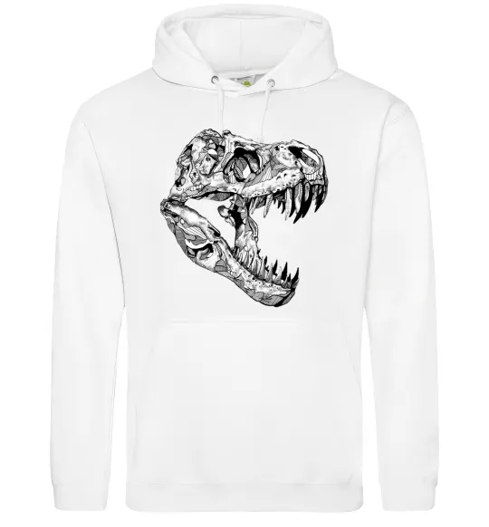 Чоловіча толстовка (худі) Dino skull Білий фото