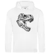 Женская толстовка (худи) Dino skull Белый фото