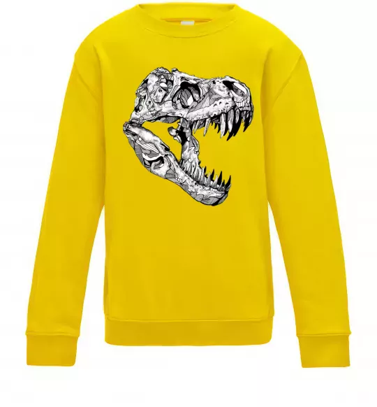 Детский Свитшот Dino skull Солнечно желтый фото