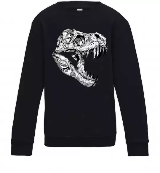 Детский Свитшот Dino skull Черный фото