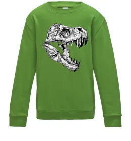 Детский Свитшот Dino skull Лаймовый фото