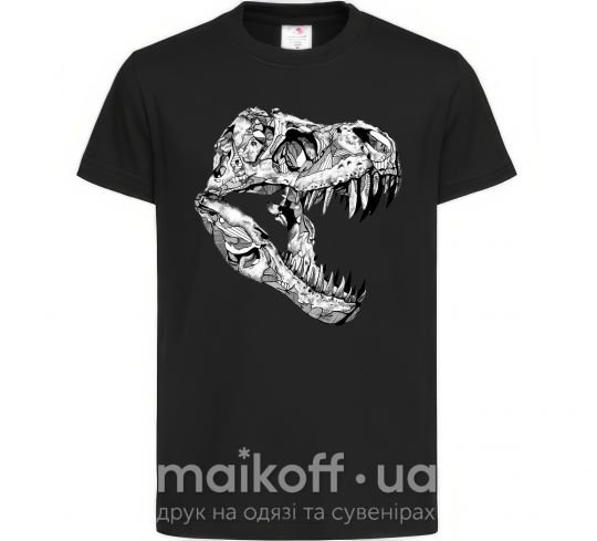 Детская футболка Dino skull Черный фото