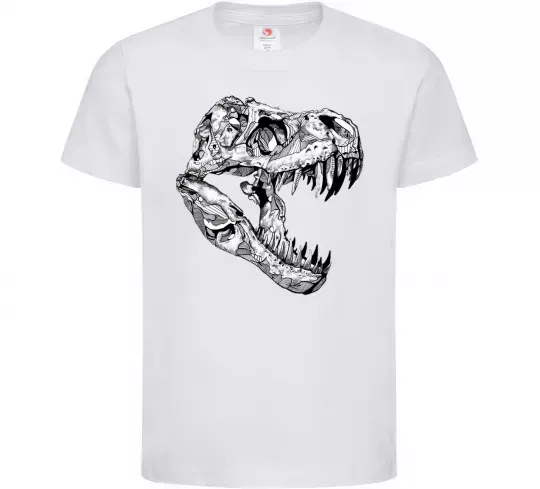 Детская футболка Dino skull Белый фото