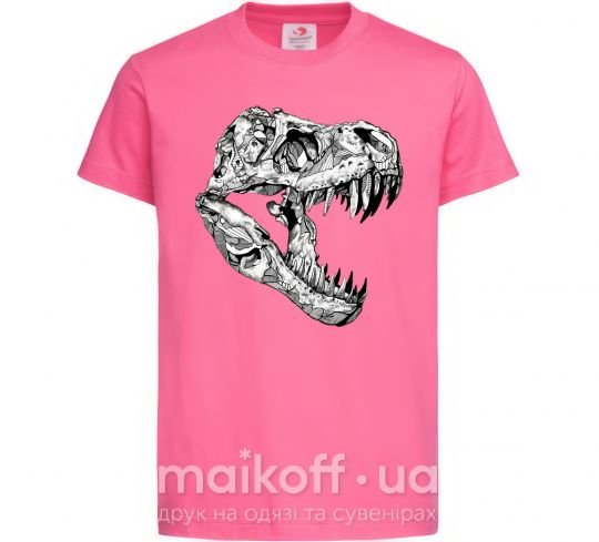Детская футболка Dino skull Ярко-розовый фото