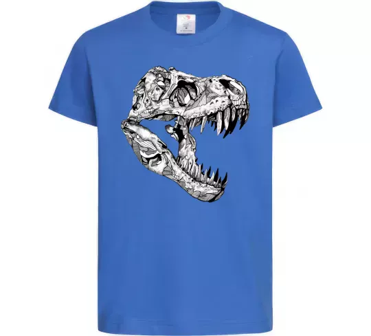 Детская футболка Dino skull Ярко-синий фото