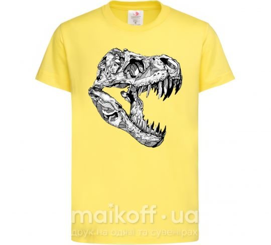 Дитяча футболка Dino skull Лимонний фото