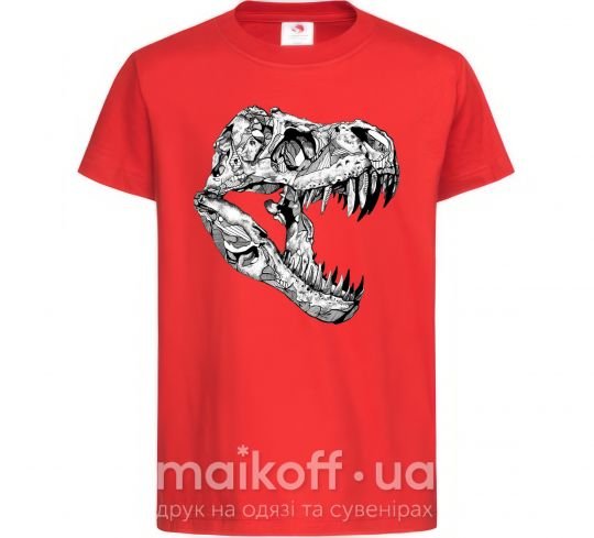 Детская футболка Dino skull Красный фото