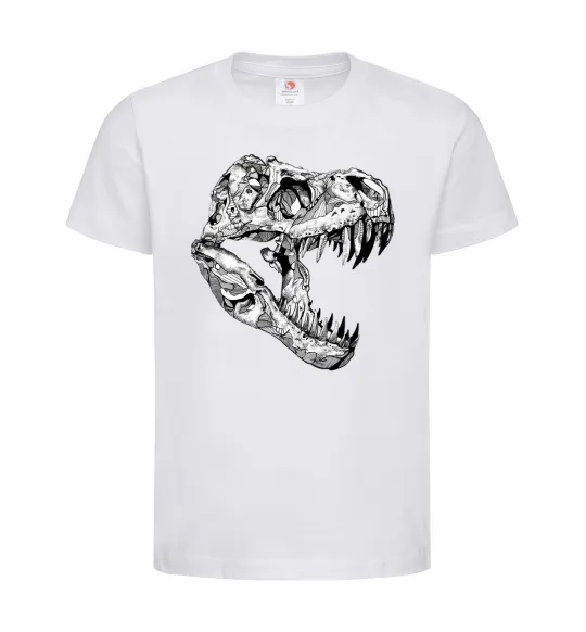 Дитяча футболка Dino skull Білий фото