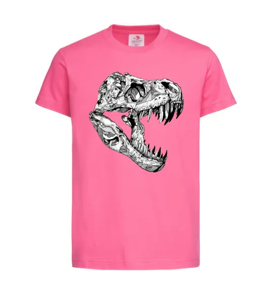 Дитяча футболка Dino skull Яскраво-рожевий фото