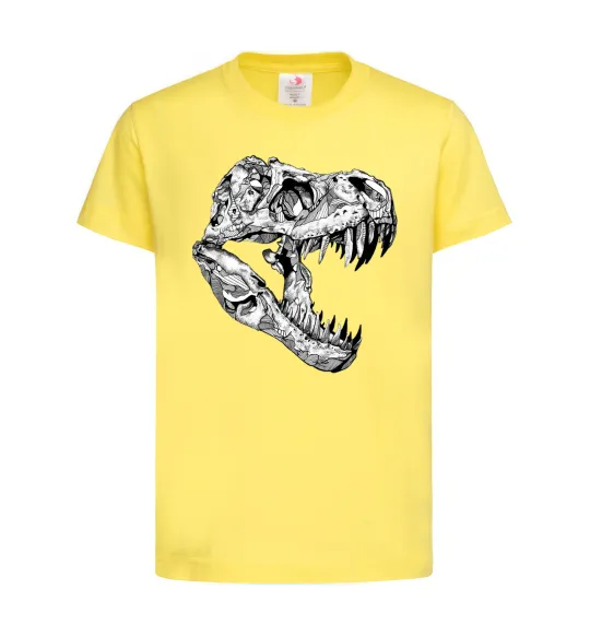 Дитяча футболка Dino skull Лимонний фото