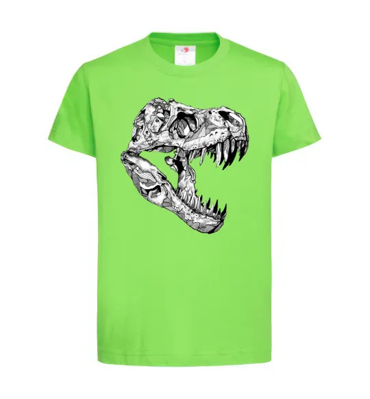 Дитяча футболка Dino skull Лаймовий фото
