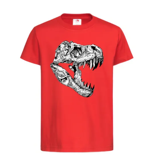 Дитяча футболка Dino skull Червоний фото