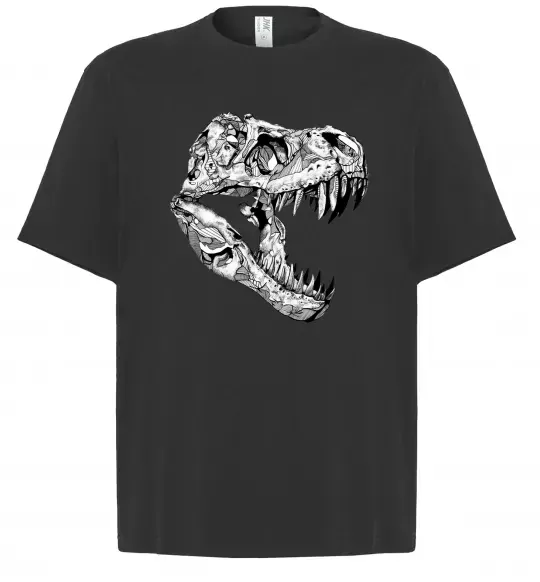 Футболка Оверсайз Dino skull Черный фото