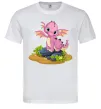 Чоловіча футболка Рожевий динозавр Білий фото