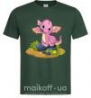 Мужская футболка Розовый динозавр Темно-зеленый фото
