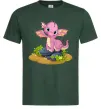 Чоловіча футболка Рожевий динозавр Темно-зелений фото