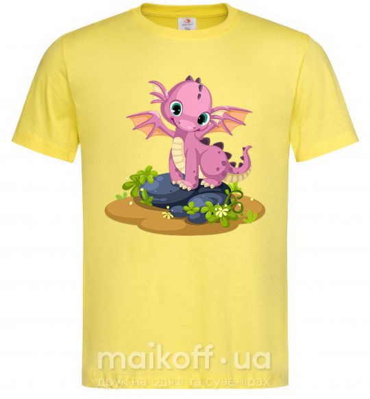 Чоловіча футболка Розовый динозавр Лимонний фото