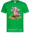 Мужская футболка Розовый динозавр Зеленый фото