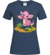 Женская футболка Рожевий динозавр Темно-синий фото