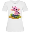 Женская футболка Рожевий динозавр Белый фото