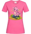 Женская футболка Рожевий динозавр Ярко-розовый фото